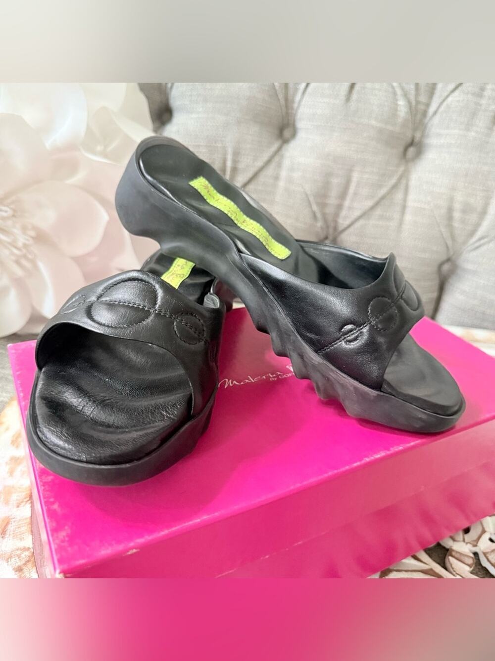 Materia Prima Black Slides Sandals Shoes Women’s 37 7